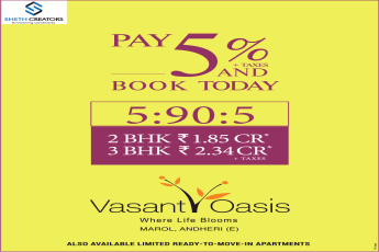 Pay 5% + taxes & book today at Vasant Oasis in Mumbai
